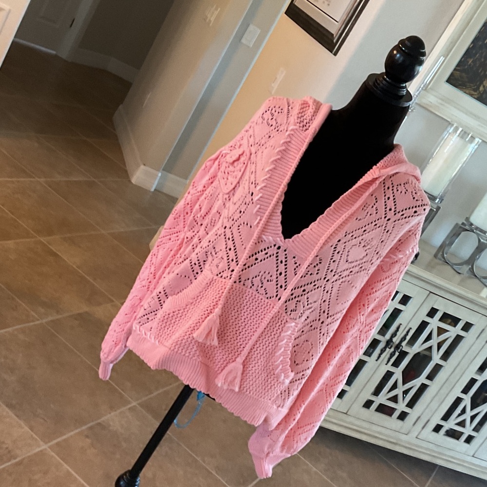 LOveShackFancy hooded sweater, peach color, size XL
